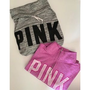 VS PINK Turtleneck size M and Quarterzip size XS